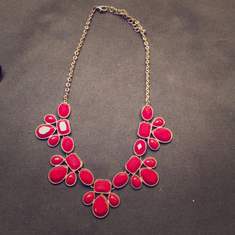 Red gold costume necklace